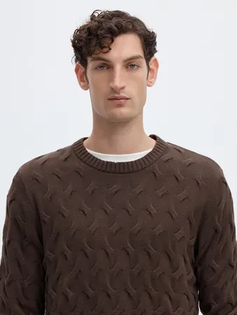 Slmcarlos Ls Cable Crew Neck N